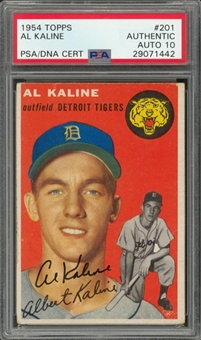 1954 Topps #201 Al Kaline Signed Rookie Card – PSA/DNA GEM MT 10